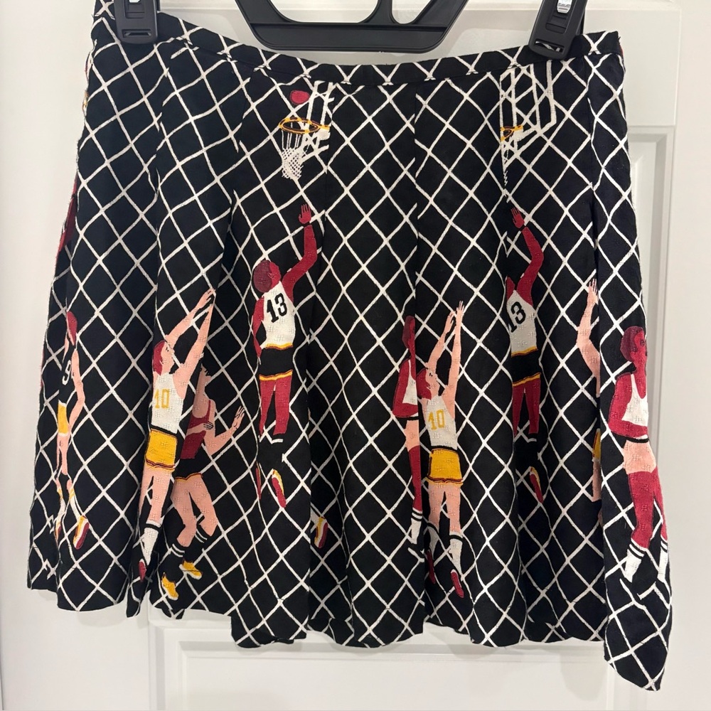 Urban Outfitters Cecile Pleated Basketball Sports Boho Peasant Street Mini Skirt - Picture 3 of 8